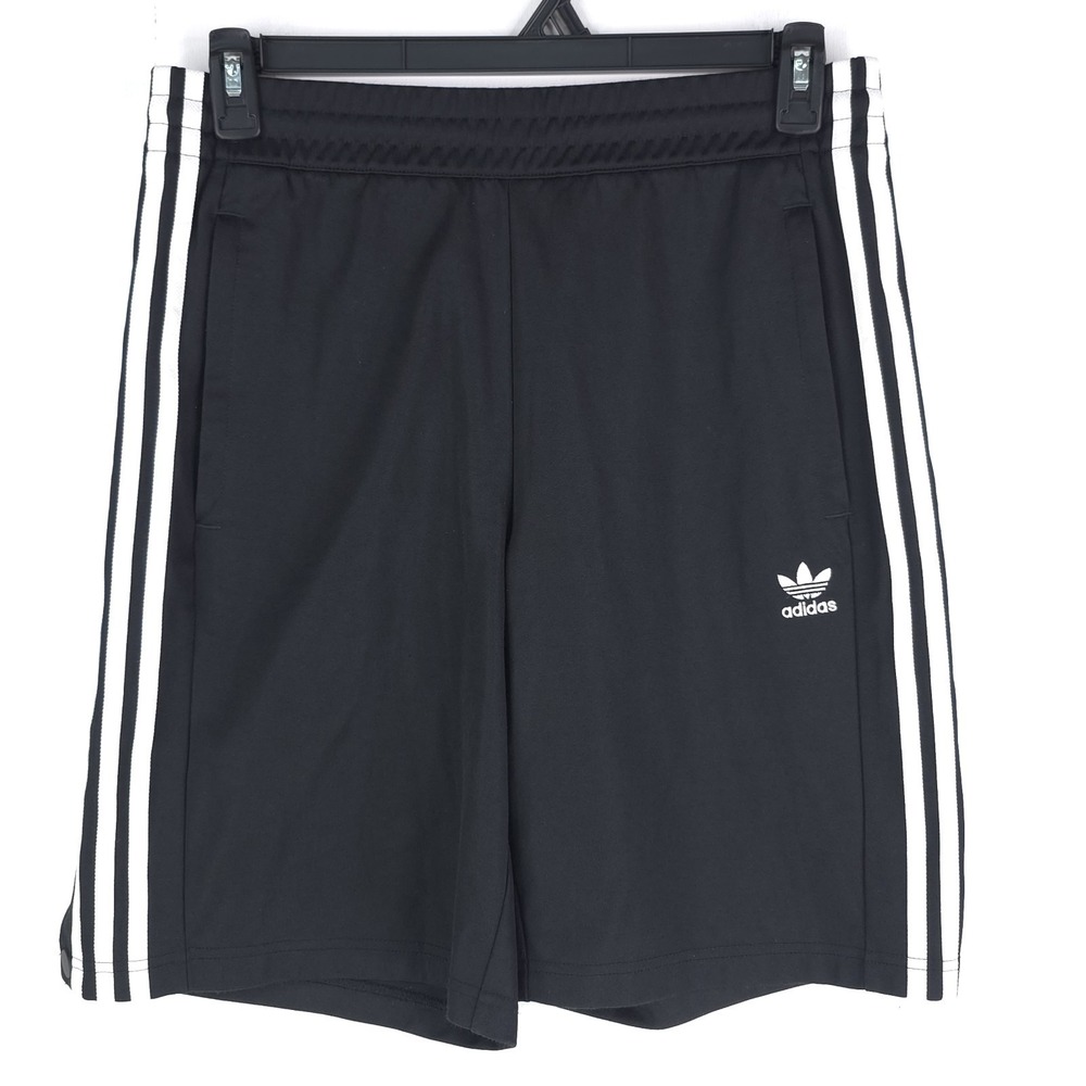 Adidas Originals Trefoil Snap Button Shorts Black 3 Stripe Size M Tear Away Men